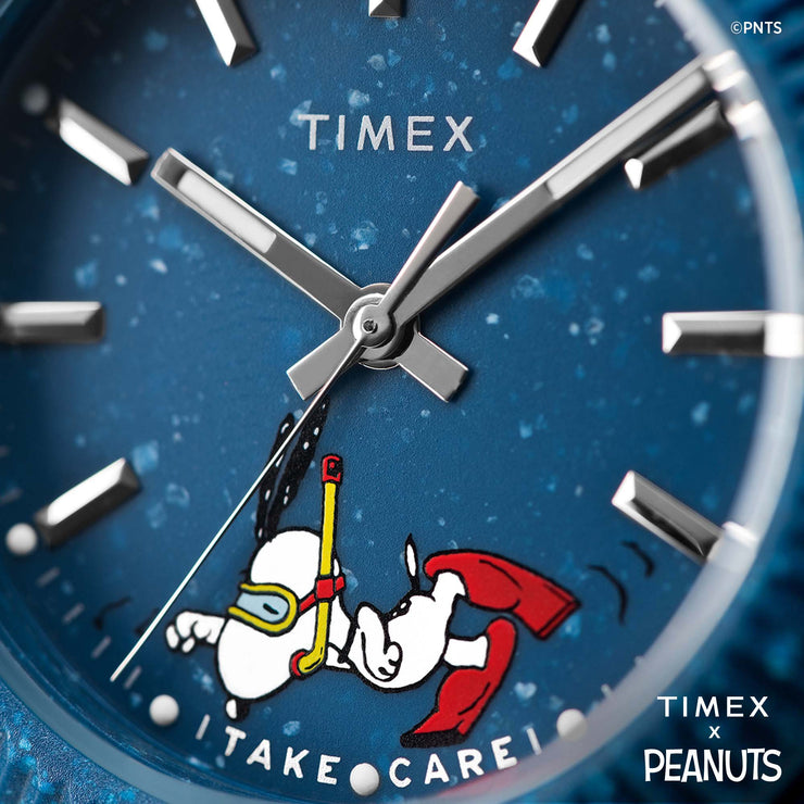 Timex Waterbury Ocean x Peanuts 41mm Recycled Dark Blue - Watches.com - TW2V53300JR