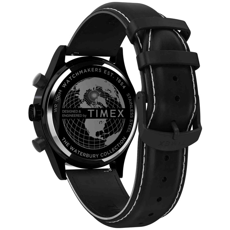 Timex Waterbury Traditional Fly Back Chrono 43mm Black - Watches.com - TW2W48000VQ