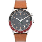 Timex Waterbury Traditional GMT 39mm Black Tan - Watches.com - TW2V74000VQ