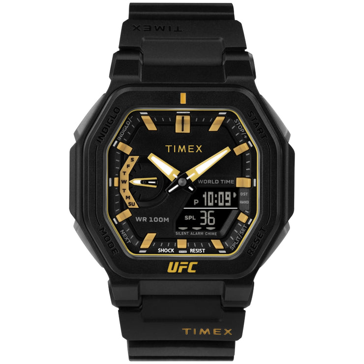 Timex x UFC Colossus Ana - Digi 45mm Black Gold - Watches.com - TW2V55300JR