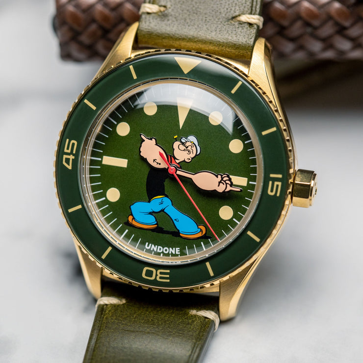 UNDONE Popeye The Sailorman Automatic Seaweed Green - Watches.com - COL - POP - SLM - GRN