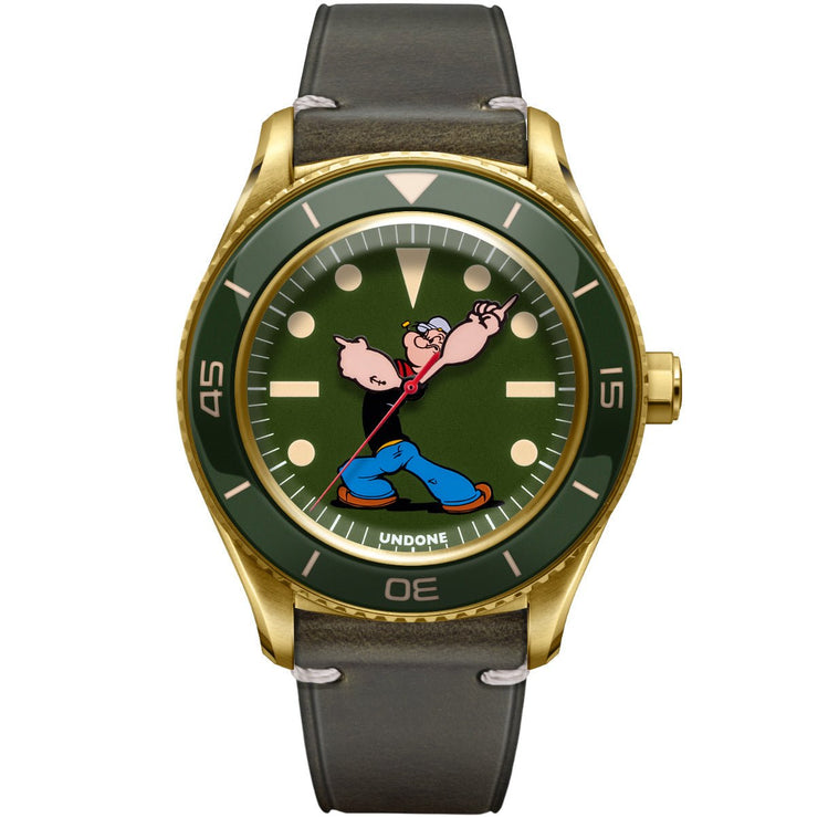 UNDONE Popeye The Sailorman Automatic Seaweed Green - Watches.com - COL - POP - SLM - GRN