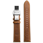 Xeric 20mm Horween Chromexcel Leather Tan Strap Silver Deployant Clasp - Watches.com - XRC - DEP - 20 - TNSV