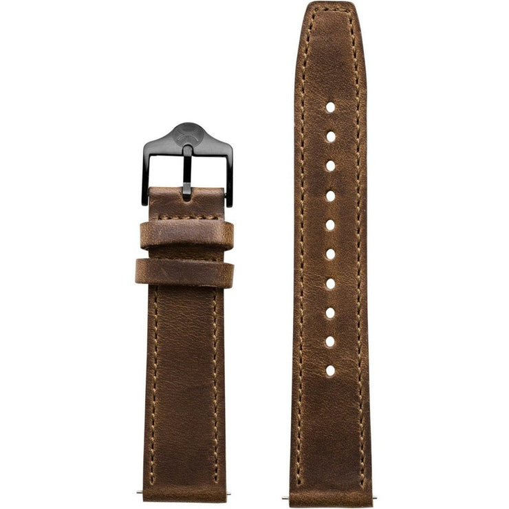 Xeric 20mm Horween Full Stitched Brown Gun Leather Strap - Watches.com - XRC - EGA - 20 - BRGN