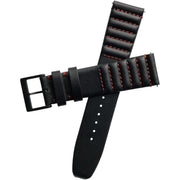 Xeric 20mm Ribbed Horween Leather Black Red Strap Black Buckle - Watches.com - XRC - TMP - 20 - BKRD