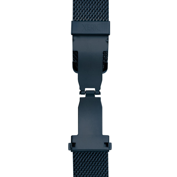 Xeric 22mm Blue PVD Mesh Bracelet with Deployant Clasp - Watches.com - XRC - MSDP - 22 - BLBL