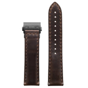 Xeric 22mm Horween Chromexcel Brown Strap Gunmetal Hidden Deployant Clasp - Watches.com - XRC - HGT - 22 - BRGN