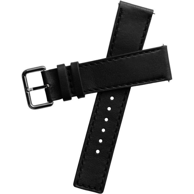 Xeric 22mm Horween Chromexcel Leather Black Strap Gun Buckle - Watches.com - XRC - HGA - 22 - BKGN