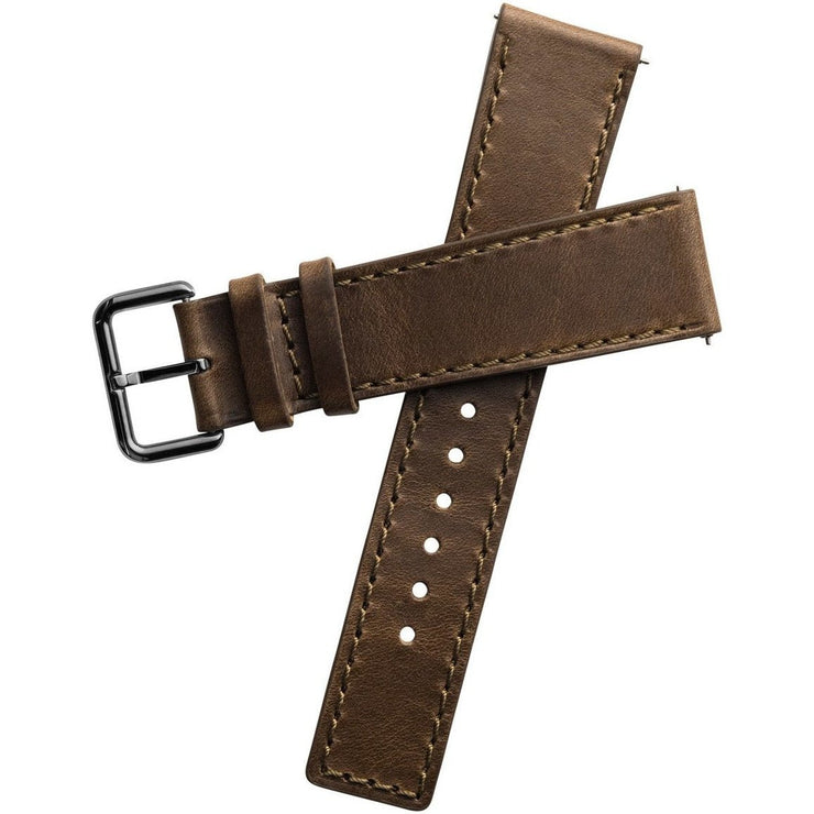 Xeric 22mm Horween Chromexcel Leather Brown Strap Gun Buckle - Watches.com - XRC - HGA - 22 - BRGN