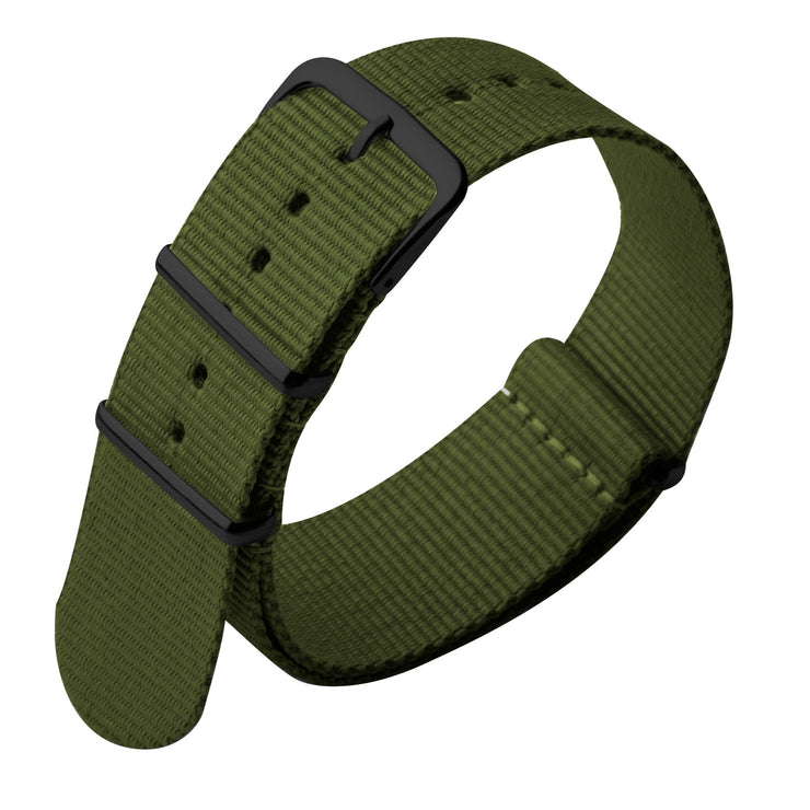 Xeric 22mm Military Strap Army Green with Gunmetal Hardware - Watches.com - XRC - NATO - 22 - GRGN