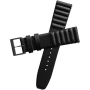 Xeric 22mm Ribbed Horween Leather Black Strap Gun Buckle - Watches.com - XRC - TMP - 22 - BKGN