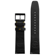 Xeric 22mm Ribbed Horween Leather Black Yellow Strap Black Buckle - Watches.com - XRC - TMP - 22 - BKYL