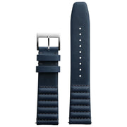 Xeric 22mm Ribbed Horween Leather Navy Strap Silver Buckle - Watches.com - XRC - TMP - 22 - NVSV