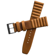 Xeric 22mm Ribbed Horween Leather Tan Strap Gun Buckle - Watches.com - XRC - TMP - 22 - TNGN