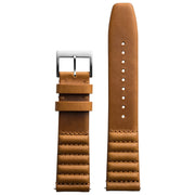 Xeric 22mm Ribbed Horween Leather Tan Strap Silver Buckle - Watches.com - XRC - TMP - 22 - TNSV