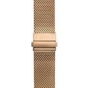 Xeric 22mm Rose Gold PVD Mesh Bracelet with Deployant Clasp - Watches.com - XRC - MSDP - 22 - RGRG