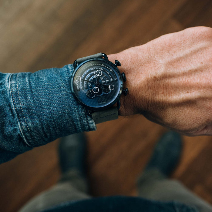 Xeric Halograph Chrono Sapphire Deep Blue angled shot picture