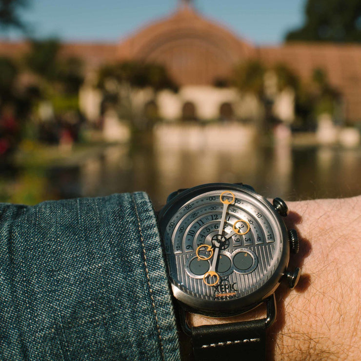 Xeric Halograph Chrono Sapphire Gunmetal Orange - Watches.com - HCS - 3015