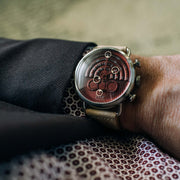 Xeric Halograph Chrono Sapphire Silver Oxblood - Watches.com - HCS - 1188 - 20L