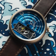 Xeric Halograph II Automatic Bronze Blue Limited Edition - Watches.com - HGA - 9977 - 06L