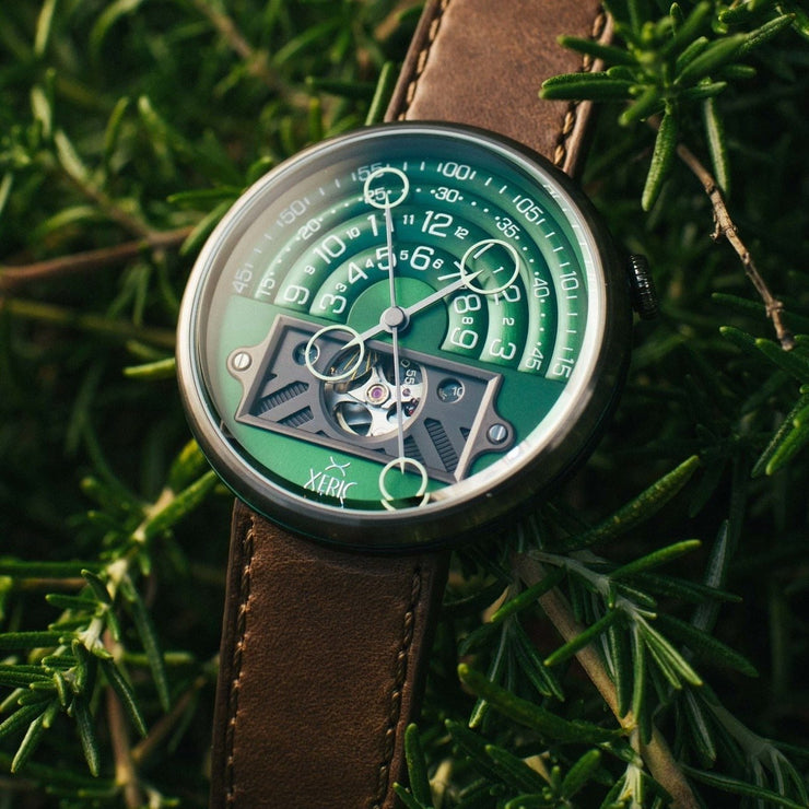 Xeric Halograph II Automatic Green Brown Limited Edition - Watches.com - HGA - 2299 - 06L