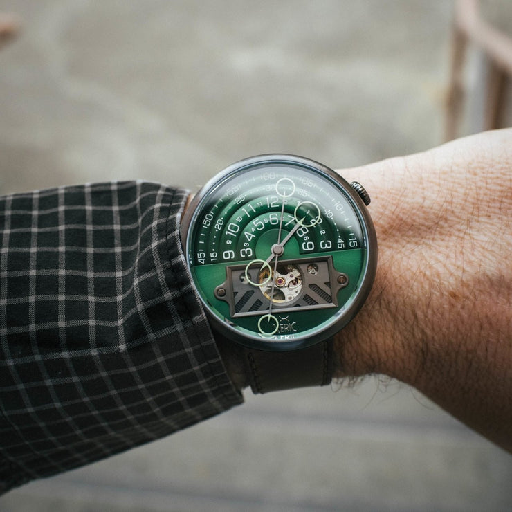 Xeric Halograph II Automatic Green Brown Limited Edition - Watches.com - HGA - 2299 - 06L