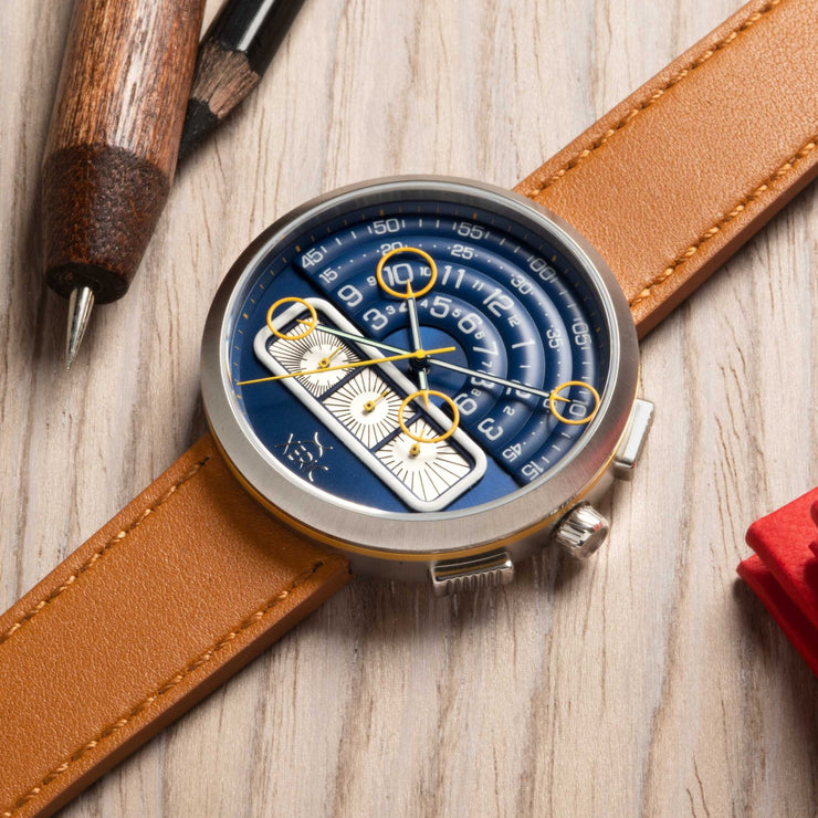 Xeric Halograph II Chrono Blue Tan - Watches.com - H2C - 1179 - 12L