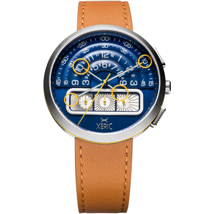 Xeric Halograph II Chrono Blue Tan - Watches.com - H2C - 1179 - 12L