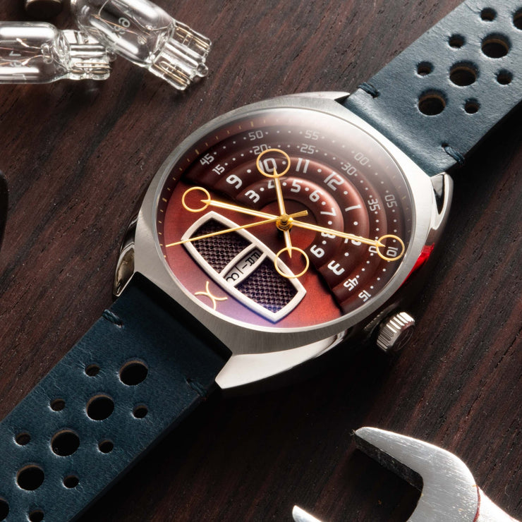 Xeric Halograph III Automatic Oxblood Blue - Watches.com - HL3 - 1185 - 07L