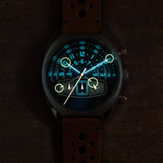 Xeric Halograph III Chrono Blue Tan - Watches.com - HC3 - 1171 - 12L