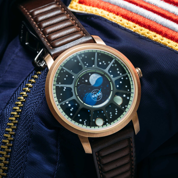 Xeric NASA Apollo 15 American Moonphase Helix Nebula angled shot picture