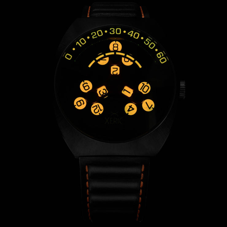 Xeric Scrambler Automatic Wandering Hour Black Orange - Watches.com - SCR - 3339 - 03L