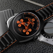 Xeric Scrambler Automatic Wandering Hour Black Orange - Watches.com - SCR - 3339 - 03L