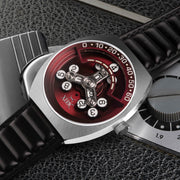 Xeric Scrambler Automatic Wandering Hour Black Oxblood - Watches.com - SCR - 1188 - 03L