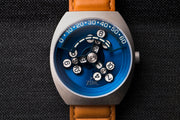 Xeric Scrambler Automatic Wandering Hour Blue Tan - Watches.com - SCR - 1177 - 12L