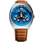 Xeric Scrambler Automatic Wandering Hour Blue Tan - Watches.com - SCR - 1177 - 12L