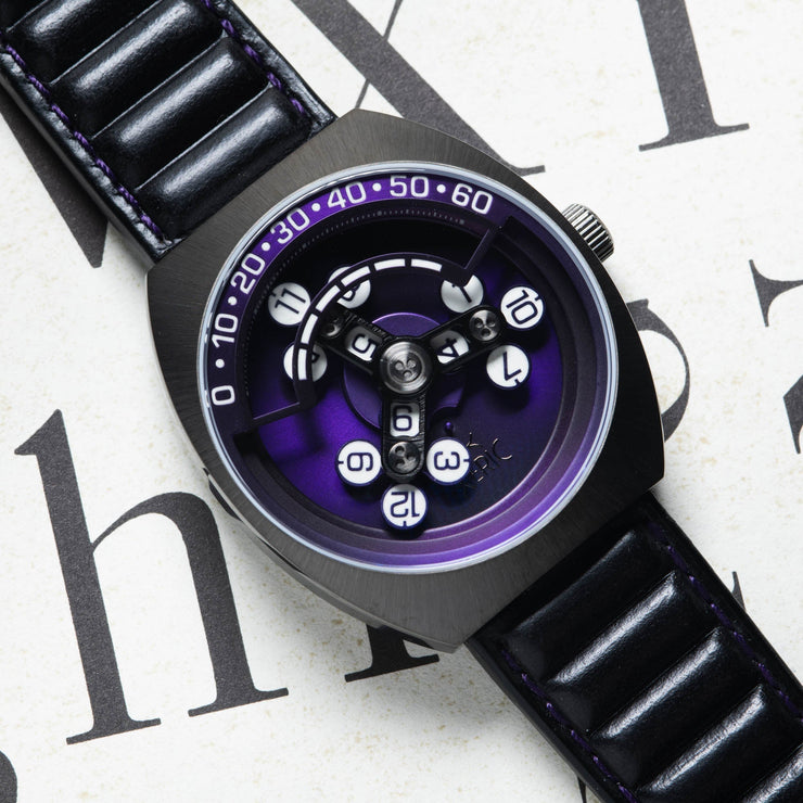 Xeric Scrambler Automatic Wandering Hour Gunmetal Purple - Watches.com - SCR - 2293 - 03L