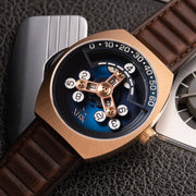 Xeric Scrambler Automatic Wandering Hour Rose Gold Ocean - Watches.com - SCR - 4477 - 13L