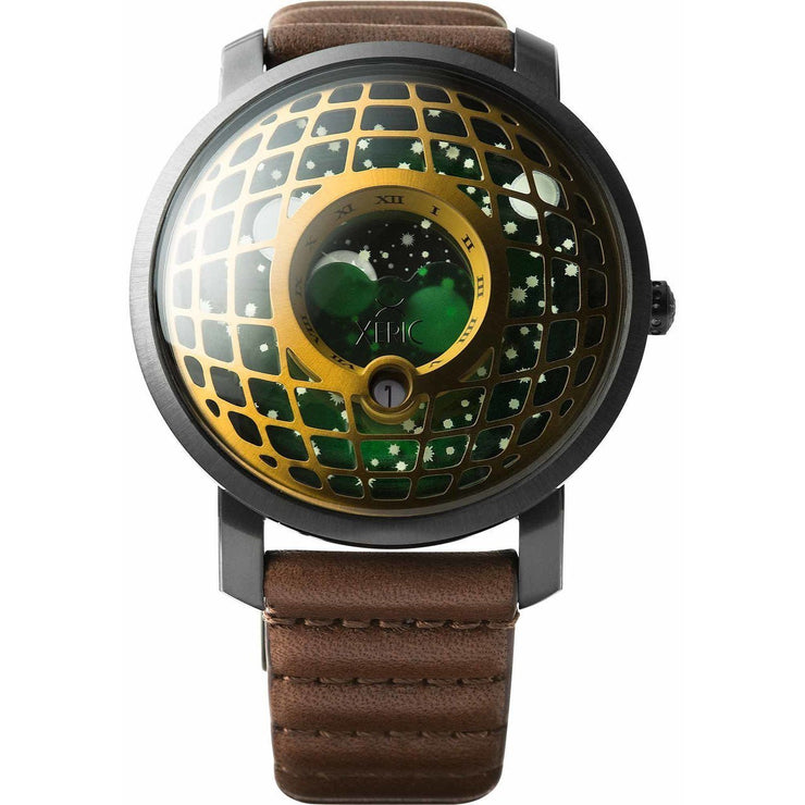 Xeric Trappist - 1 American Moonphase Brass Green - Watches.com - TMP - 3017