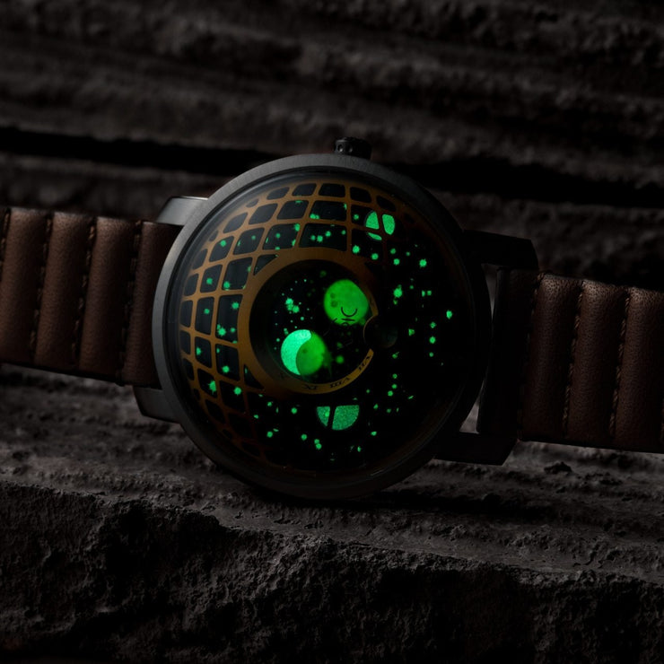 Xeric Trappist - 1 American Moonphase Brass Green - Watches.com - TMP - 3017