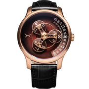 Xeric Triptych Automatic Wandering Hour Rose Gold Wine - Watches.com - TWH - 4484 - 03L