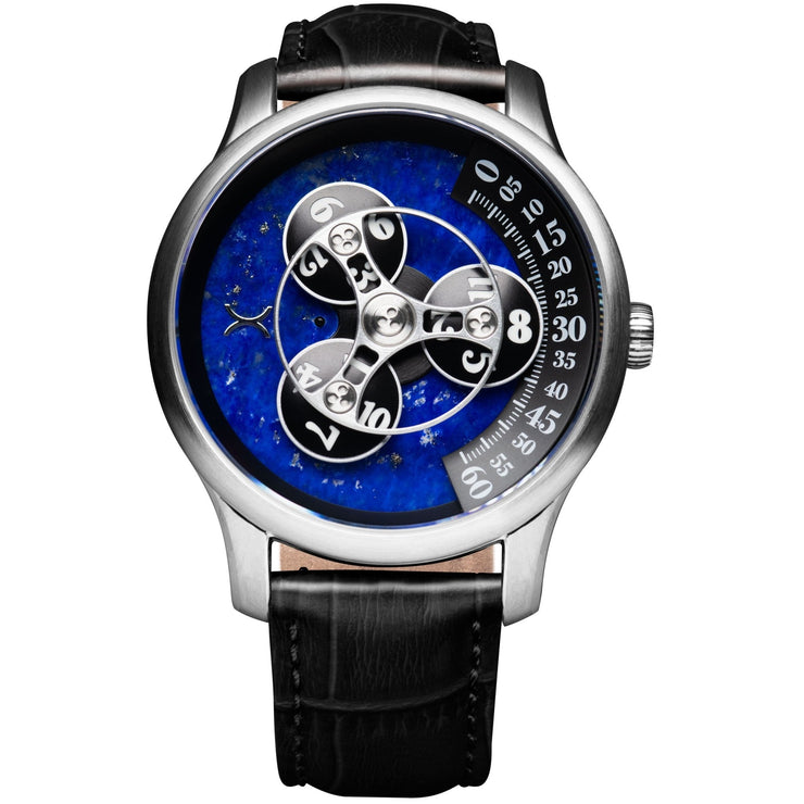 Xeric Triptych Automatic Wandering Hour Stone Edition Lapis Lazuli - Watches.com - TWH - 1LL3 - 03L