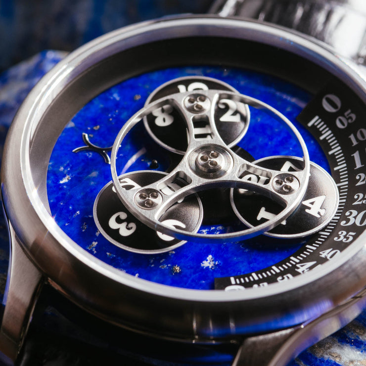 Xeric Triptych Automatic Wandering Hour Stone Edition Lapis Lazuli - Watches.com - TWH - 1LL3 - 03L