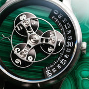 Xeric Triptych Automatic Wandering Hour Stone Edition Malachite - Watches.com - TWH - 11M3 - 03L