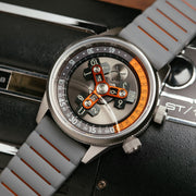 Xeric Vendetta II Automatic Wandering Hour Gray Orange - Watches.com - V2A - 1122 - 11R