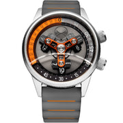 Xeric Vendetta II Automatic Wandering Hour Gray Orange - Watches.com - V2A - 1122 - 11R