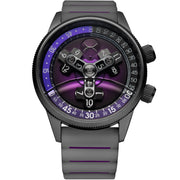 Xeric Vendetta II Automatic Wandering Hour Gunmetal Purple - Watches.com - V2A - 2293 - 11R