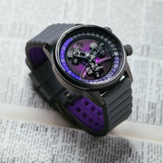 Xeric Vendetta II Automatic Wandering Hour Gunmetal Purple - Watches.com - V2A - 2293 - 11R