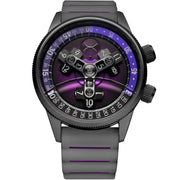 Xeric Vendetta II Automatic Wandering Hour Gunmetal Purple - Watches.com - V2A - 2293 - 11R