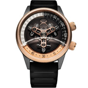 Xeric Vendetta II Automatic Wandering Hour Gunmetal Rose Gold - Watches.com - V2A - 2434 - 03R